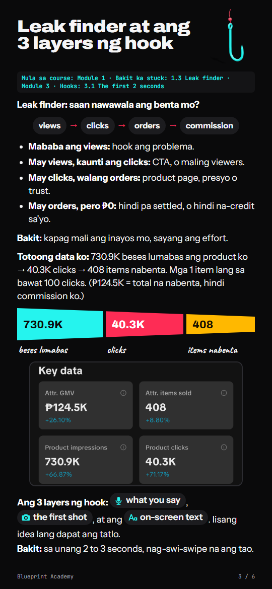 Page 3 of the free PDF: Leak finder at ang 3 layers ng hook