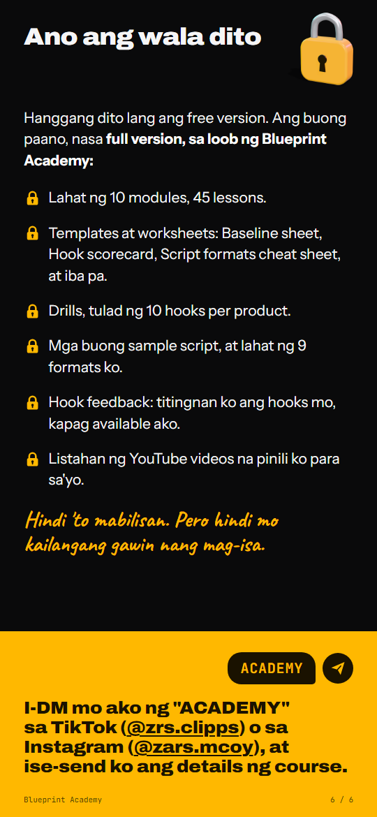 Page 6 of the free PDF: Ano ang wala dito
